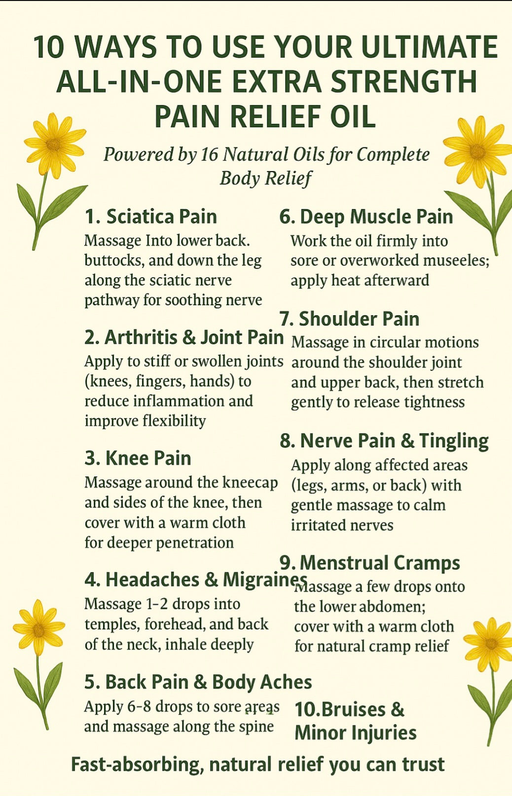 Ultimate All-in-One Extra Strength Pain Relief Oil – 16 Natural Oils for Fast, Soothing Relief